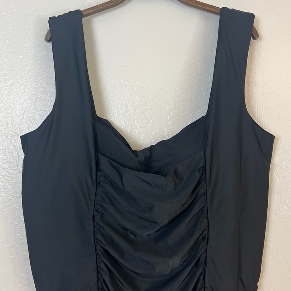 •J.CREW• Black Ruched Squareneck One-Piece Swimsuit Plus Size 24 Item BF179 - Picture 7 of 13